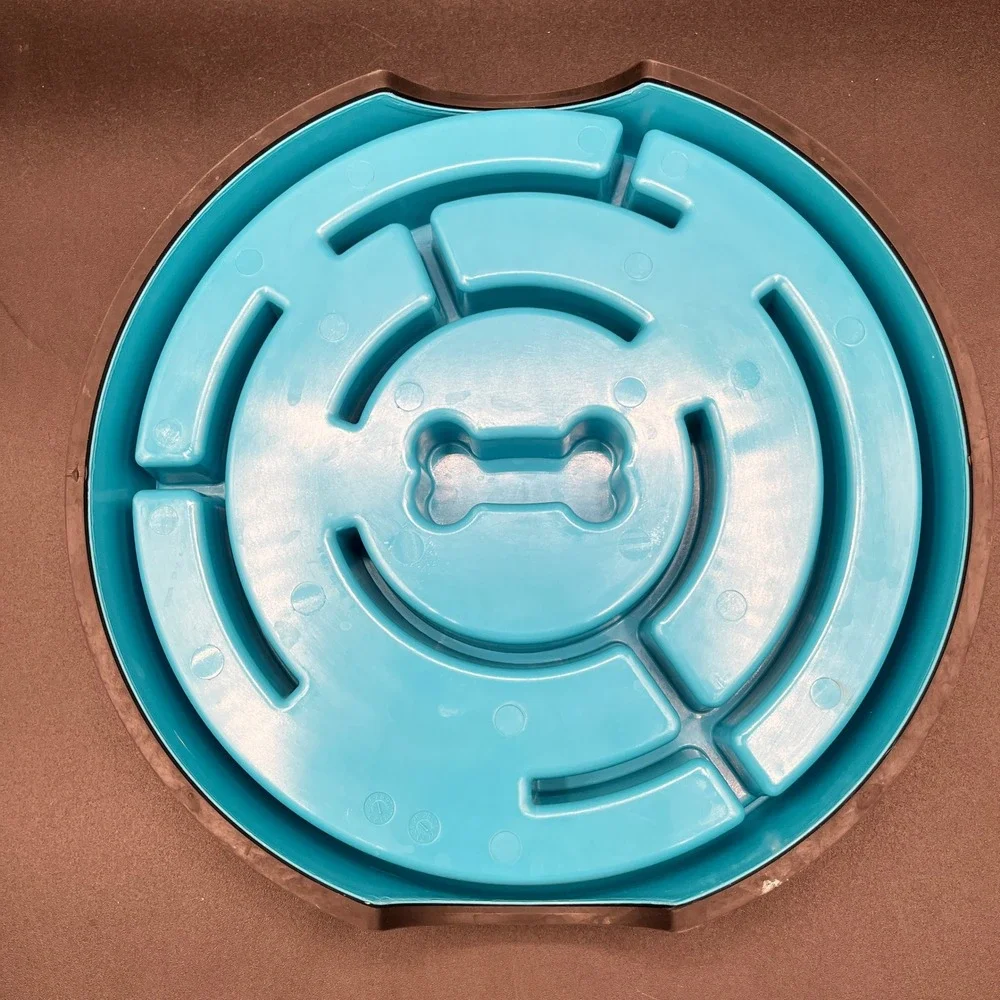 Petstages Slow Feeder Dog‎ Bowl Teal Blue Maze Anti Gulping Non Slip 9